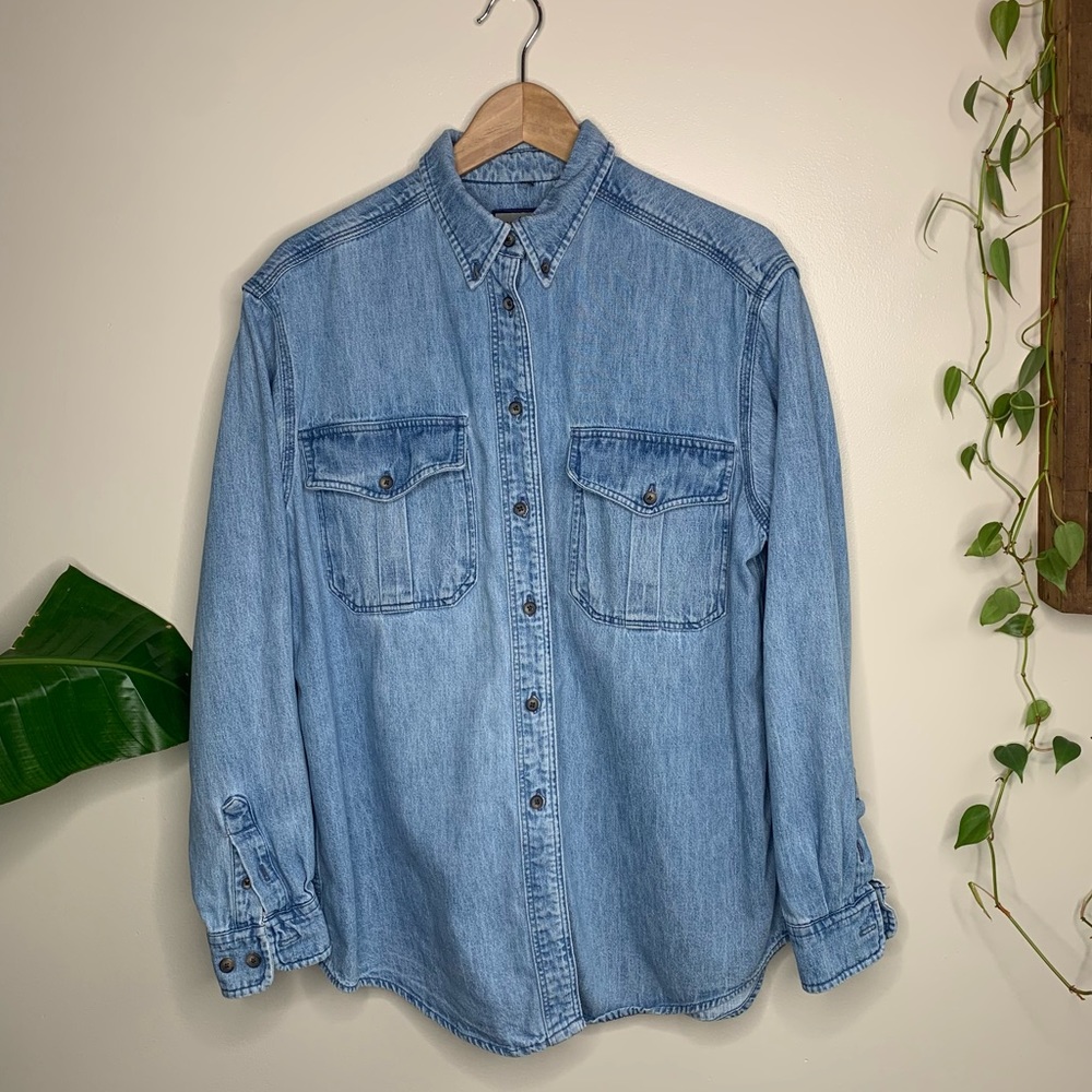 Perfectly faded 100% Cotton Denim Button Up